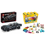 LEGO 42127 Technic THE BATMAN – BATMOBILE Model Car Building Toy, Movie Set, Superhero Gifts for Kids, Boys, Girls and Teen Fans with Light Bricks & 10698 Classic Creative Brick Storage Box Set,