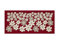 BIANCHERIAWEB Tapis de Cuisine Lavable et antidérapant - 55 x 115 cm - Motif Floral Rouge - Fabriqué en Italie - Lavable et en Fer