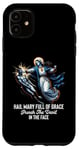 Coque pour iPhone 11 Je vous salue Marie pleine de grâce Punch the Devil in the Face Catholic