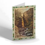 CHRISTMAS CARD Vintage Yorkshire - Mill Gill Falls, Askrigg (b)