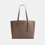 Coach Womens Mollie Tote in Leather with Tonal Hardware - Brown - One Size