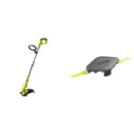 Ryobi OLT1832 ONE+ Cordless Grass Trimmer, 25-30cm Path (Zero Tool), 18 V, Hyper Green (Battery, Charger and Blade Not Included) & Ryobi Double Serrated Blades Head for RAC155 Edger Black