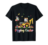 Digging Easter Bunny Toddler Boy Egg Hunt Tractor Excavator T-Shirt