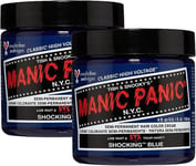 Manic Panic Shocking Blue Classic Creme Vegan Semi Permanent Hair Dye 2 x 118ml