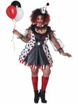 Twisted Clown Horror Joker Evil Jester Circus Adult Womens Costume Plus