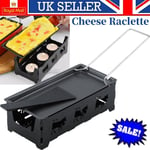 Raclette Grill Gourmet Party Cooking Non-Stick 2 Person Cheese Pans Spatulas UK