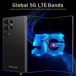 Smartphone transfrontal S24 Ultra 4G Véritable écran grande taille 7.3 pouces Android 8.1 16+1T Noir Titane [-US]