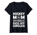 Womens Hockey Mom FaceOff Circles Sports Fan Gift V-Neck T-Shirt