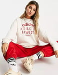 adidas Originals Retro Luxury Crew Sweatshirt Size XL 20-22 White RRP £50 HL0044