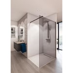 Paroi de douche en kit AURYS BALEARES® GREY - Verre Timeless 8 mm trempé by Saint-Gobain - L.120 cm x H.198 cm