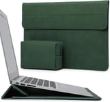 13 Pouces Housses Ordinateur Portable Sacoche Avec Fonction Stand Pour Macbook Air 13 M3 A3113 M2 M1 2024-2018, Macbook Pro 13 M2 M1 2024-2016, 2024 13 Ipad Pro/Air, Surface Pro, Vert Minuit