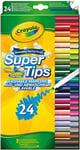 CRAYOLA SuperTips Washable Markers - Assorted Colours (Pack of 24) | Premium