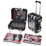 VALISE VALISE TROLLEY AVEC OUTILS FERVI 0165 150 PIÈCES ACIER AU CHROME-VANADIUM