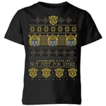 Bumblebee Classic Ugly Knit Kids' Christmas T-Shirt - Black - 5-6 Years