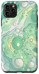 iPhone 11 Pro Max Swirl Green Color Illustration Pattern Abstract Art Case