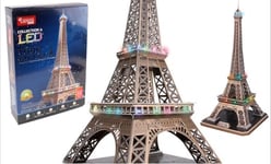 EXPLORA - Tour Eiffel - Puzzles 3D Lumineux - 540050-84 Pièces - Monument Historique - Niveau 6 - sans Colle Ni Ciseaux - Paris - Jeu de Construction - Cadeau - Maquette - À Partir de 8 Ans