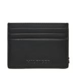 Korthållare Tommy Hilfiger Monotype Leather Credit Card Holder AM0AM12508 Svart