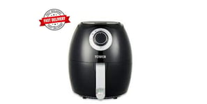 TOWER T17060BLK VORTX MANUAL AIR FRYER BLACK 3.2L ROAST GRILL BAKE DUAL CONTROL