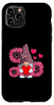 iPhone 11 Pro Cute Pink Gnome Sunflower Valentines Day Case