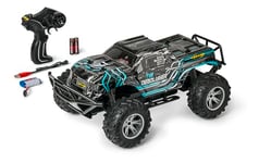 Carson 500404286 1:10 The Demolisher 100% RTR Turquoise - Voiture radiocommandée, Truggy Tout-Terrain, Voiture RC, RC Offroader, véhicule RC, Jouet RC