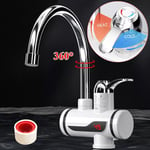 360° Electric Heater LED Faucet Tap Hot Water Instant Bathroom Kitchen Fast Heat