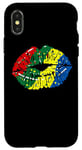 Coque pour iPhone X/XS Drapeau des lèvres africaines Mélanine Black History Month Pride Women