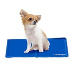 Relaxdays Mat Dog, 40 x 30 cm, Self, Gel, Wipeable, Cooling Pad for Pets, Blue, Polyester, 1x90x60 cm