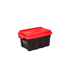 Keter Tuff Box 11L Set of 3 Small Stackable Storage box with Lid - Black and Red