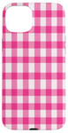 iPhone 15 Plus Pink Checkered Plaid Flannel Gingham Pattern Checker Rustic Case