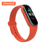 Silikonarmband för Xiaomi Mi Band 5 & Mi Band 6 - Orange Orange