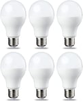 Amazon Basics Lot de 6 ampoules LED Culot Edison à vis E27 13 W (équivalent 100 W) Blanc chaud Intensité non variable