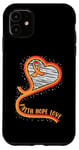 Coque pour iPhone 11 Faith Hope Love Ruban orange pour sensibilisation à la leucémie et au cancer