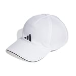 adidas Unisex AEROREADY Training Running Baseball Cap, White/Black/Black, M