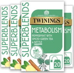 Twinings Superblends Metabolism Tea - Peppermint & Spiced Green Tea Herbal with