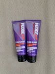 2 x Fudge Professional Clean Blonde Violet Toning Shampoo 50ml Sealed FREEPOST