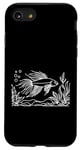 Coque pour iPhone SE (2020) / 7 / 8 Line Art Poisson & Ichtyologiste Dos plume