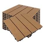 Jnishon Dalle de terrasse 11 pièces 30x30cm pour recouvrir sol de 1m² Revêtement extérieur jardin