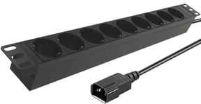 Direktronik 19" 1u Power Strip 10a 9xcee 7/3 1xc14 2m Black