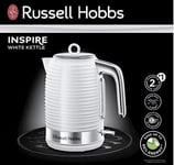 RUSSELL HOBBS Inspire Jug Kettle Fast Boil 1.7L 3KW Limescale Filter 24360 WHITE