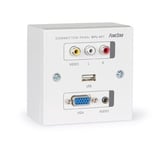 Panneau de connexion Fonestar avec entrées VGA, AV, RCA, JACK, USB, 86 x 86 x 86 x 52 mm.