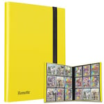 Homotte Trading Cards Binder, 9 Pocket Baseball Football Binder 360 Side Loading Trading Card Holder, Standard Size Card Organize Album for Sports TCG(BLACK) (yellow)