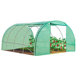 IDMarket - Serre Tunnel de Jardin 4 Saisons 12M² Verte Gamme maraîchère Zebra 4x3M