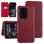 Étui type livre avec porte-cartes pour Samsung Galaxy S20 Ultra - Rouge