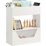 KMB51-W Étagère Enfant, Étagère à Livres, Étagère de Rangement pour Livres et Jouets, Bibliothèque pour Enfant, Meuble Enfant pour Chambre d'enfants,