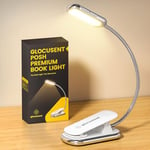 Glocusent Posh Premium Lampe Livre avec Minuterie,Lampe Lecture Rechargeable 16 LED, Fonctionne 160hrs,Soin des yeux 1800K sur Liseuse Lampe,3 Couleurs,5Niveaux de Luminosité,Parfaite pour Lecteurs