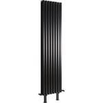 Hudson Reed - Vitality - Radiateur Vertical sur Pieds Noir à Double Cœur de Chauffe - 178cm x 47.2cm