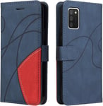 Coque Pour Samsung Galaxy A02s, Etui En Cuir Pu Portefeuille Housse Fermeture Magnetique Und Flip Protection Case Avec Antichoc Tpu, Etui A Rabat, Fentes Pour Cartes (Bleu)