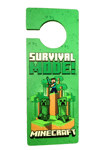 Mojang Minecraft SURVIVAL MODE Gamer Door Hanger Sign Minecraft Sleep WOOD