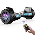 SISIGAD 8.5'' All Terrain Off-Road Hoverboard, 8.5 inch Self Balancing Scooter with Bluetooth Speaker, LED Lights, Gift for Children,Gun