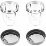 S-giant - Lot de 2 tasses 18oz avec couvercle de rechange pour mixeur Nutribullet 600 W/900W